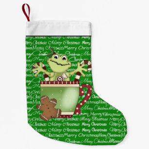 Petite Chaussette De Noël Bas de bande dessinée de vacances de grenouille d