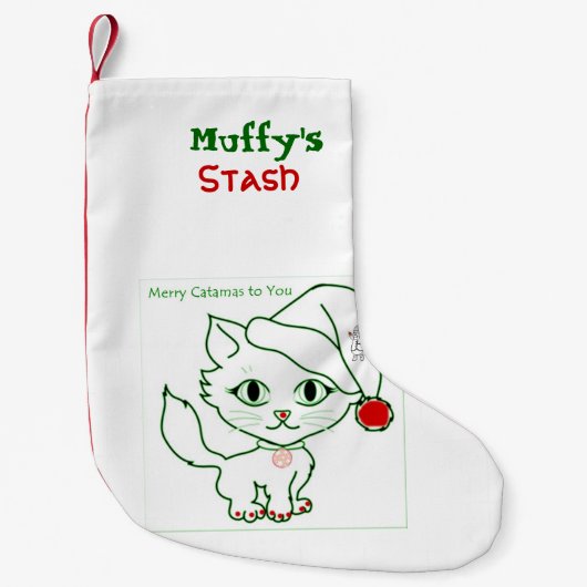 Petite Chaussette De Noël bas de cachette de Noël de minous (Devant)