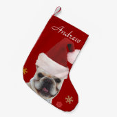 Petite Chaussette De Noël Bas de chien de bouledogue français de Noël (Devant (Accrochage))
