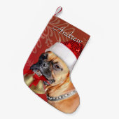 Petite Chaussette De Noël Bas de chien de boxeur de Noël (Devant (Accrochage))