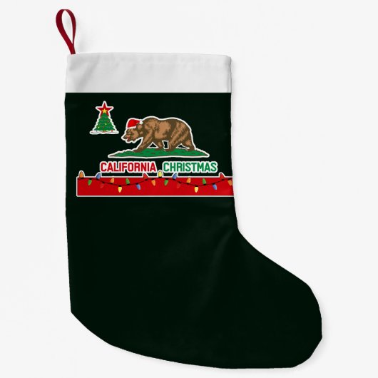 Petite Chaussette De Noël Bas de drapeau de Noël de la Californie (Devant)