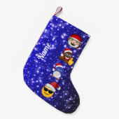 Petite Chaussette De Noël Bas de fête d'Emoji de Noël (Devant (Accrochage))
