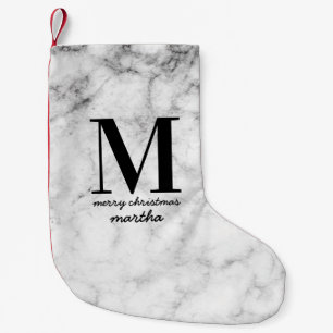 PETITE CHAUSSETTE DE NOËL BAS DE MARBRE D'INITIALE D'EFFET
