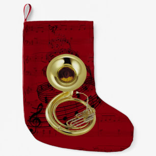 Petite Chaussette De Noël Bas de marche de musique de sousaphone (tuba)