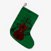 Petite Chaussette De Noël Bas de musique de double basse (Devant (Accrochage))