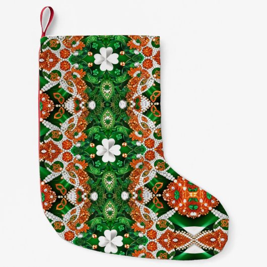 Petite Chaussette De Noël Bas de Noël aux couleurs irlandaises (Devant)