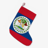 Petite Chaussette De Noël Bas de Noël avec drapeau de Belize (Devant (Accrochage))
