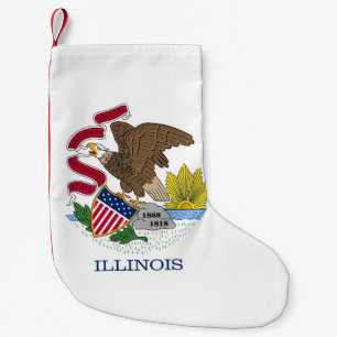 Petite Chaussette De Noël Bas de Noël avec Drapeau de l'Illinois, USA
