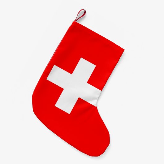 Petite Chaussette De Noël Bas de Noël avec Drapeau de Suisse (Devant (Accrochage))