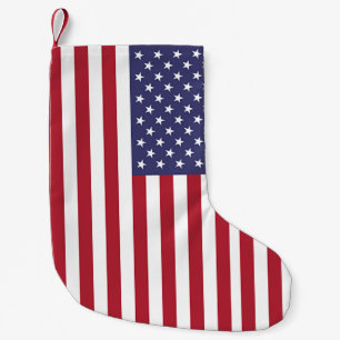 Petite Chaussette De Noël Bas de Noël avec Drapeau des USA