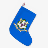 Petite Chaussette De Noël Bas de Noël avec drapeau du Connecticut, États-Uni (Devant (Accrochage))