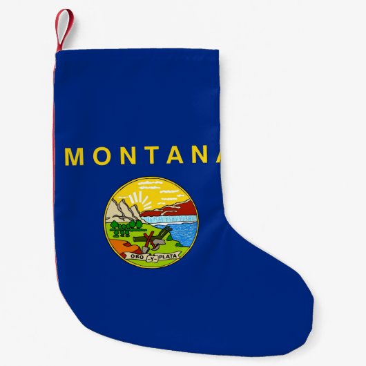 Petite Chaussette De Noël Bas de Noël avec Drapeau du Montana (Devant)