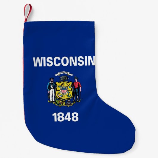 Petite Chaussette De Noël Bas de Noël avec drapeau du Wisconsin (Devant)