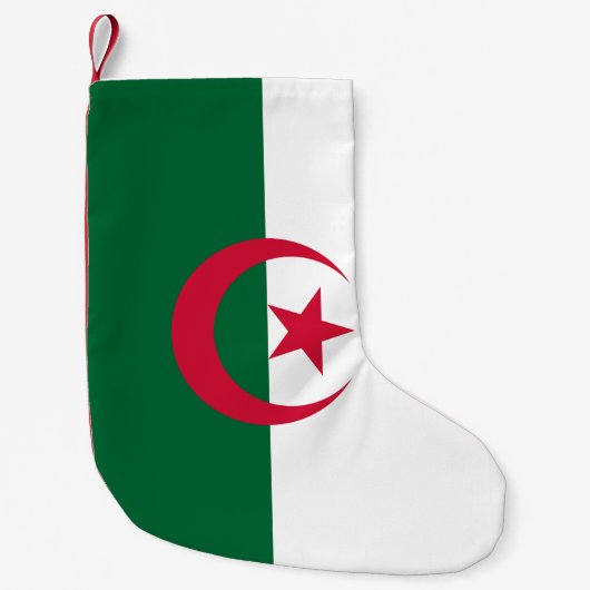 Petite Chaussette De Noël Bas de Noël avec le drapeau d'Algérie (Devant)