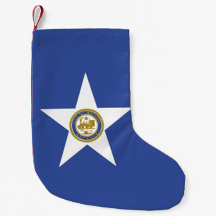 Petite Chaussette De Noël Bas de Noël avec le drapeau de Houston