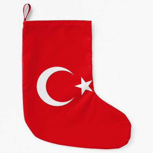 Petite Chaussette De Noël Bas de Noël avec le drapeau de la Turquie (Devant)
