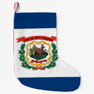 Petite Chaussette De Noël Bas de Noël avec le drapeau de la Virginie-Occiden