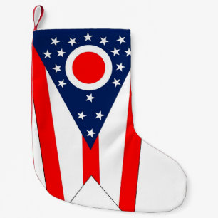 Petite Chaussette De Noël Bas de Noël avec le drapeau de l'Ohio
