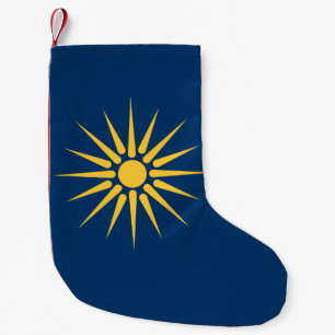 Petite Chaussette De Noël Bas de Noël avec le drapeau de Macédoine, Grèce