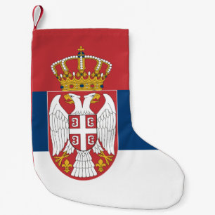 Petite Chaussette De Noël Bas de Noël avec le drapeau de Serbie