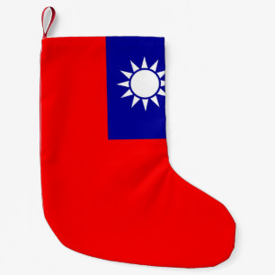 Petite Chaussette De Noël Bas de Noël avec le drapeau de Taïwan