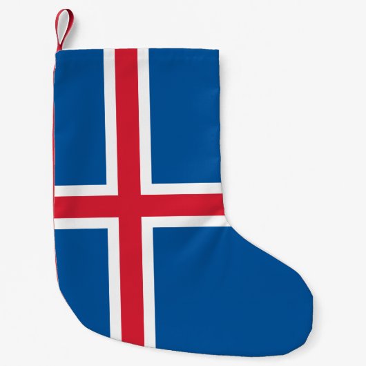 Petite Chaussette De Noël Bas de Noël avec le drapeau d'Islande (Devant)