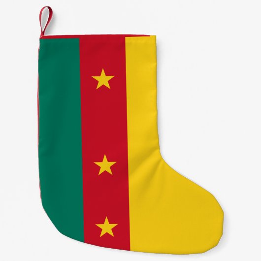 Petite Chaussette De Noël Bas de Noël avec le drapeau du Cameroun (Devant)