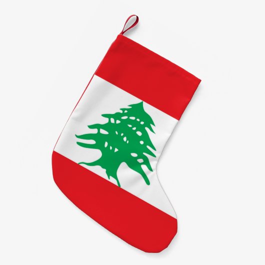 Petite Chaussette De Noël Bas de Noël avec le drapeau du Liban (Devant (Accrochage))