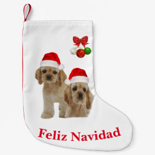 Petite Chaussette De Noël Bas de Noël Cocker Spaniel Feliz Navidad Noël