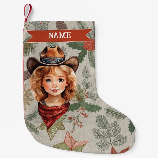 Petite Chaussette De Noël Bas de Noël Cowboy (Devant)
