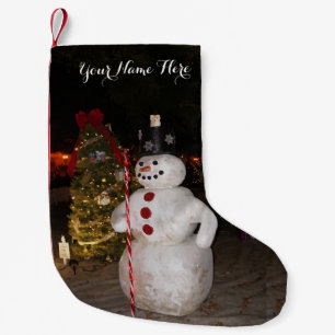 Petite Chaussette De Noël Bas de Noël d'arbre de bonhomme de neige et de