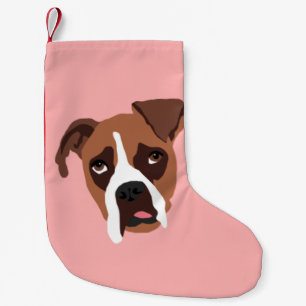 Petite Chaussette De Noël Bas de Noël de chien de boxeur