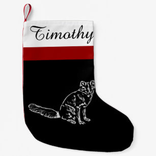 Petite Chaussette De Noël Bas de Noël de Fox d'enfants avec le nom