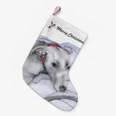 Petite Chaussette De Noël Bas de Noël de lévrier (a33) (Devant (Accrochage))