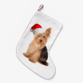 Petite Chaussette De Noël Bas de Noël de Père Noël Yorkie (Devant (Accrochage))