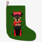 Petite Chaussette De Noël Bas de Noël de Pinscher miniature de vacances (Devant)