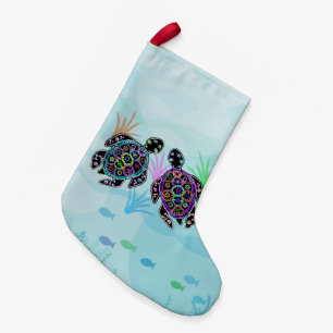 Petite Chaussette De Noël Bas de Noël de tortue de mer