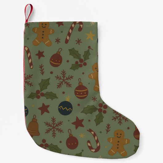 Petite Chaussette De Noël Bas de Noël en pain d'épices (Devant)