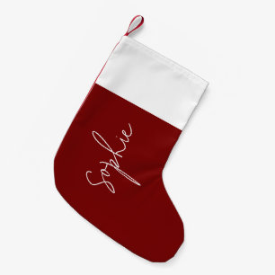 Petite Chaussette De Noël Bas de Noël en peluche rouge personnalisé pour la