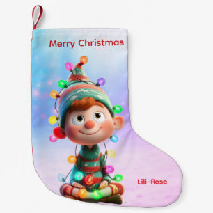 Petite Chaussette De Noël Bas de Noël pour l'arrivée de l'elfe Magie du Pô