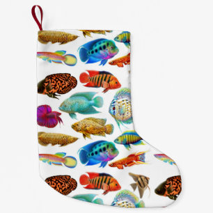 Petite Chaussette De Noël Bas d'eau douce de Noël de poissons d'aquarium
