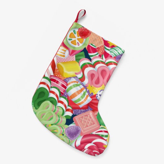 Petite Chaussette De Noël Bas démodé de sucrerie de Noël (Devant (Accrochage))