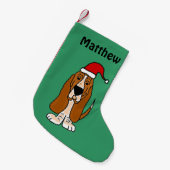 Petite Chaussette De Noël Bas drôle de Noël de Basset Hound (Devant (Accrochage))