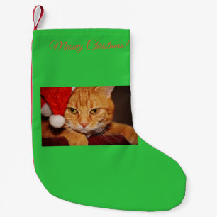Petite Chaussette De Noël Bas fait sur commande de Noël de chat mignon de