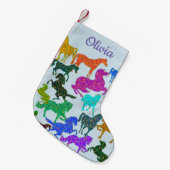 Petite Chaussette De Noël Bas fait sur commande de Noël de chevaux (Devant (Accrochage))