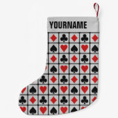 Petite Chaussette De Noël Bas fait sur commande de Noël de joueur de carte (Dos)