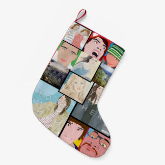 Petite Chaussette De Noël Bas fait sur commande de Noël de photo de mosaïque