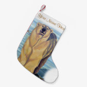 Petite Chaussette De Noël Bas fait sur commande d'ours de bas de Noël d'ours (Devant (Accrochage))