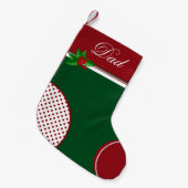 Petite Chaussette De Noël Bas fait sur commande rouge et vert de fête de (Devant (Accrochage))