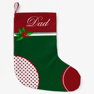 Petite Chaussette De Noël Bas fait sur commande rouge et vert de fête de